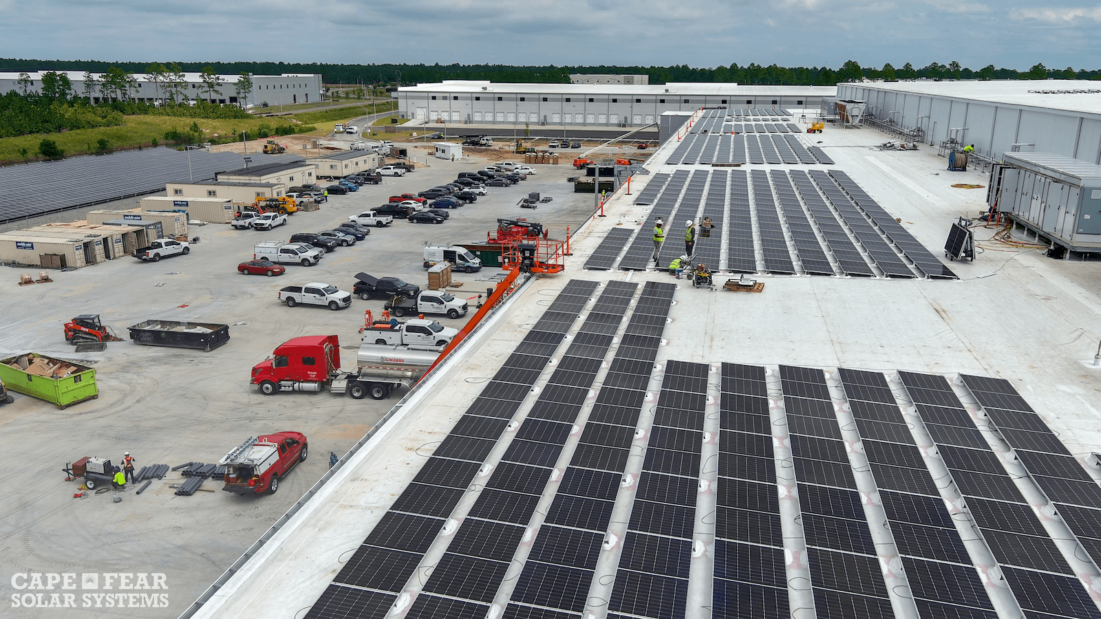 Cape Fear Commercial Solar Installation on Freezer Roof